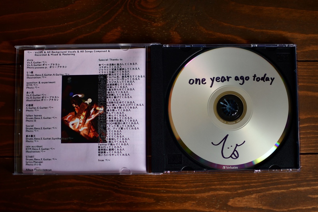 4thアルバム「one year ago today」(CD版)