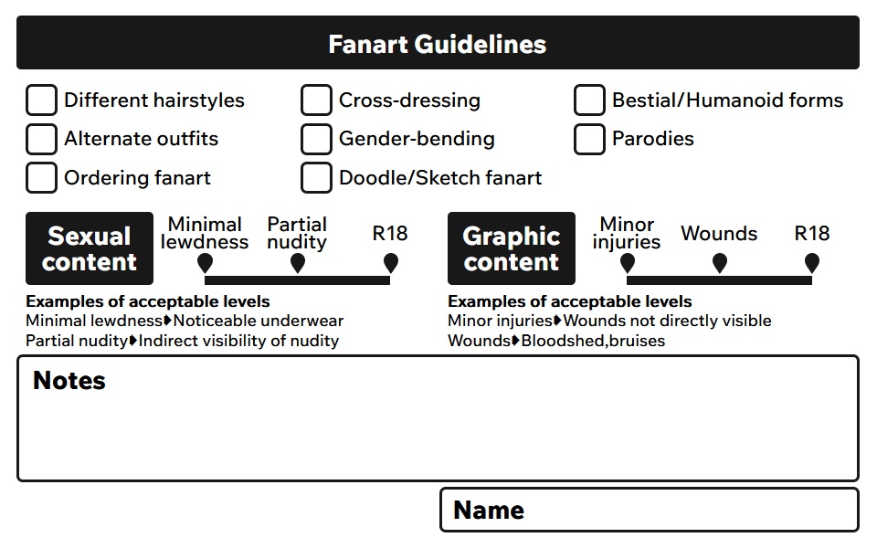 フリー素材|ファンアート許容範囲チェックシート|VTuber Assets
