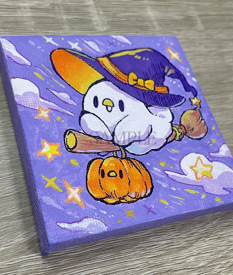 【ミニキャンバス原画】魔女っ子おばチュン【9月13日20時販売開始】