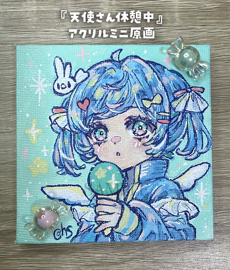 【ミニキャンバス原画】天使さん休憩中【9月13日20時販売開始】