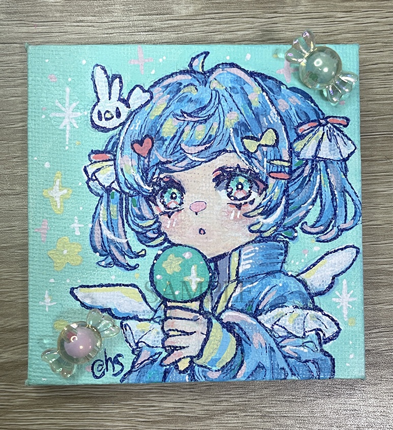 【ミニキャンバス原画】天使さん休憩中【9月13日20時販売開始】