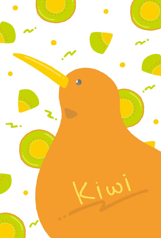 くだものとりポストカード