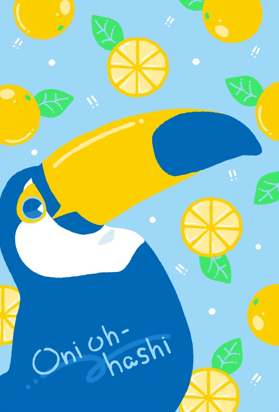 くだものとりポストカード