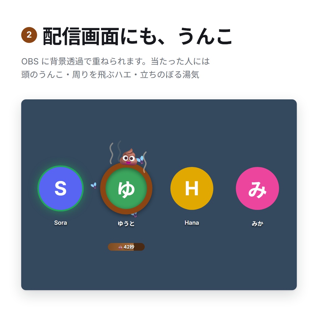 うんこパーティー ― VC の誰かが、ときどきうんこになったり声が変わったりする Discord Bot