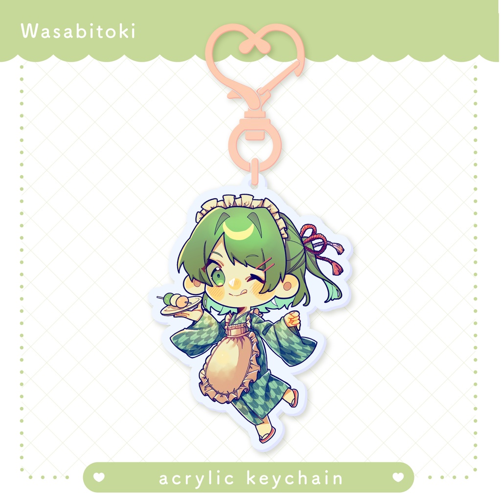 【アクリルキーホルダー】和風アクキー 緑