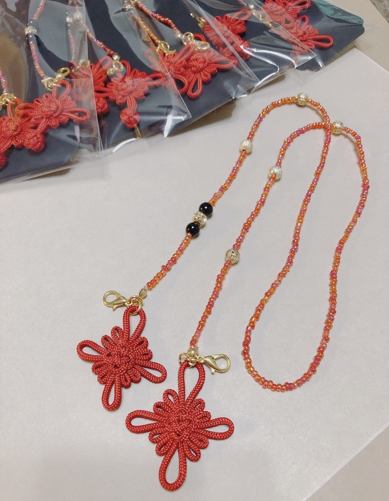 【中華風】マスクチェーン【赤色系】