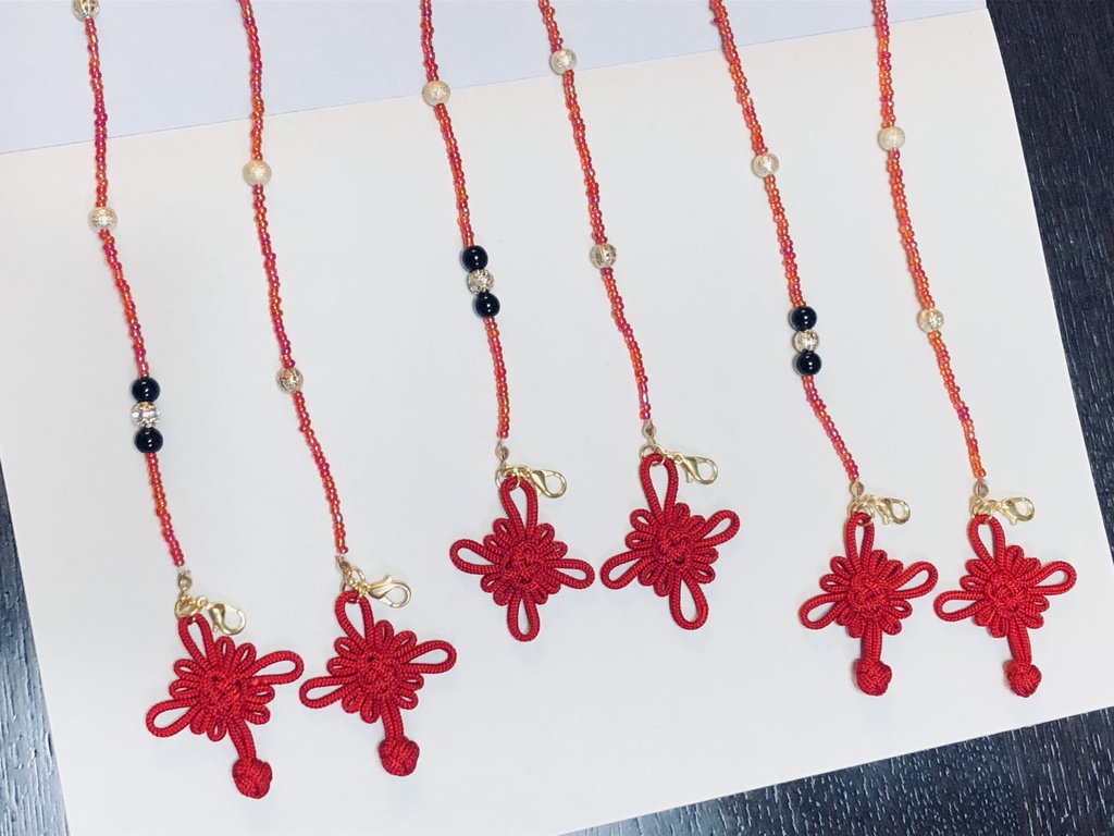 【中華風】マスクチェーン【赤色系】