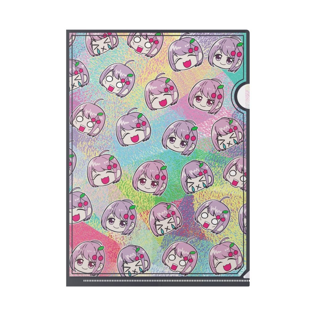 感情おみゃクリアファイルA4(黒)