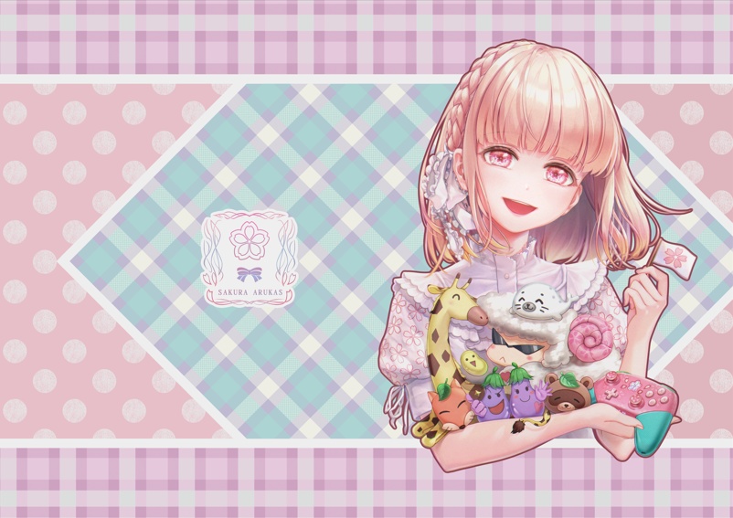 水玉チェッククリアファイルピンク