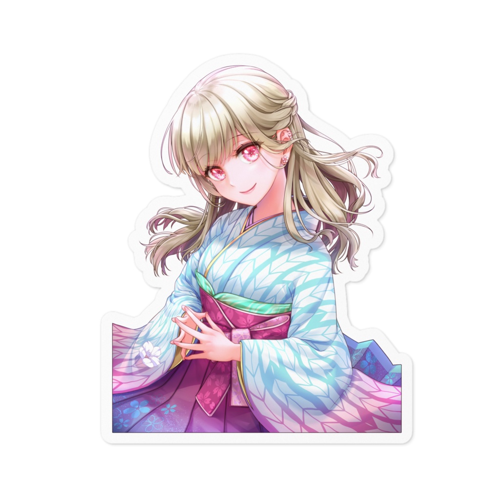 袴桜ステッカー