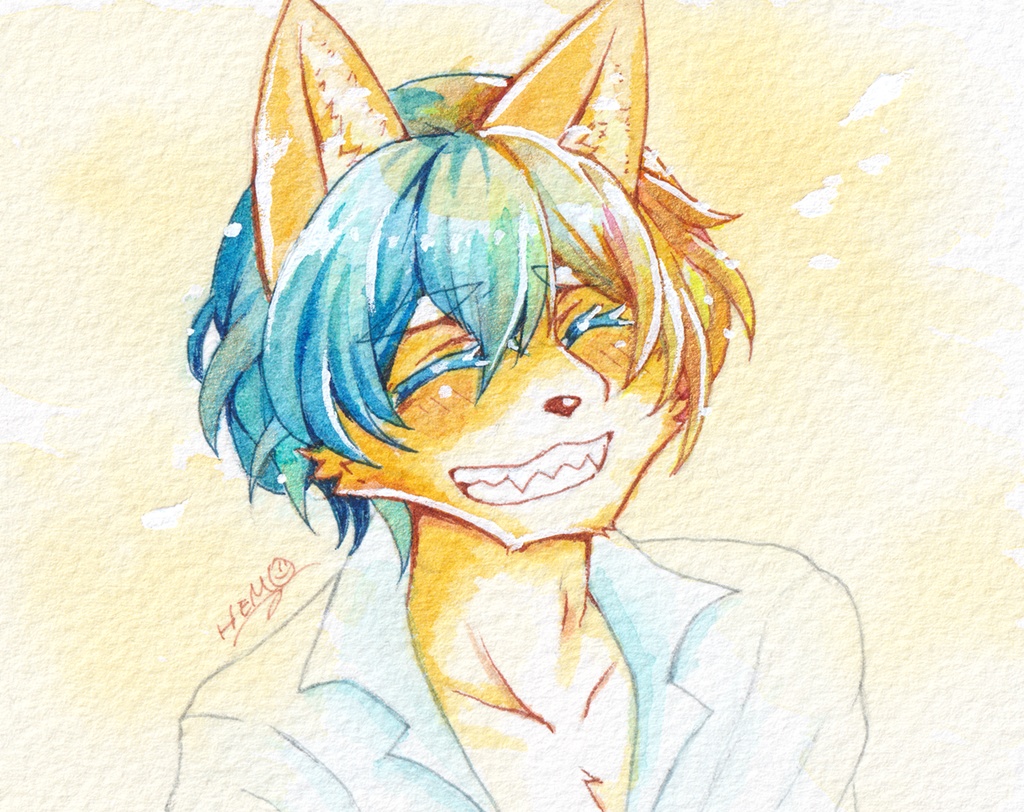 【オリジナル】透明水彩原画「太陽」