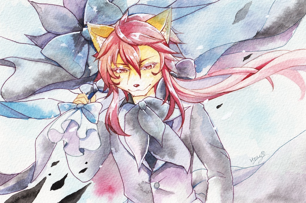 【オリジナル】透明水彩原画「Confidence」