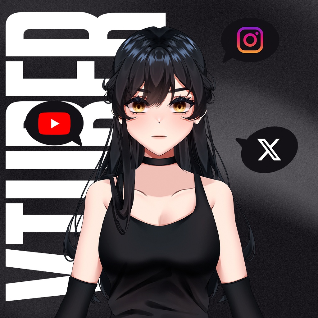 【live2dモデル】ガロタゴティカ Goth VTuber model - streamskins - BOOTH