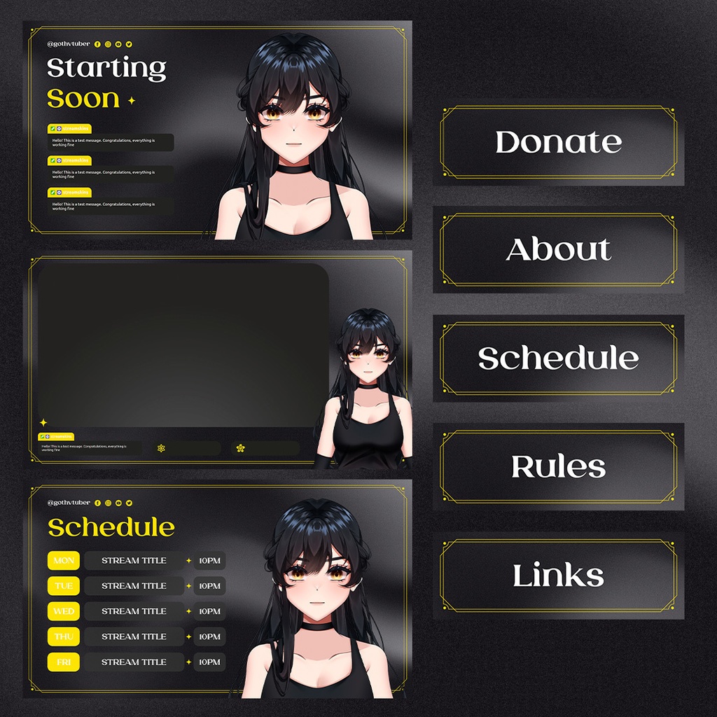 【Live2Dモデル】ゴスVTuberパック|完全ストリームセット付き