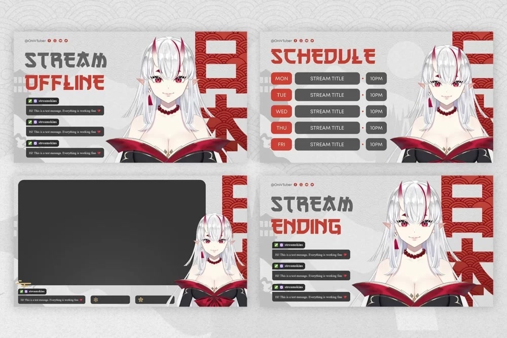 【Live2Dモデル】鬼VTuberモデル配信パッケージ【VTubeStudio対応】