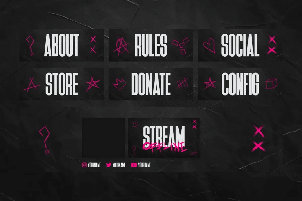 配信オーバーレイ/Stream Overlay:Glitch