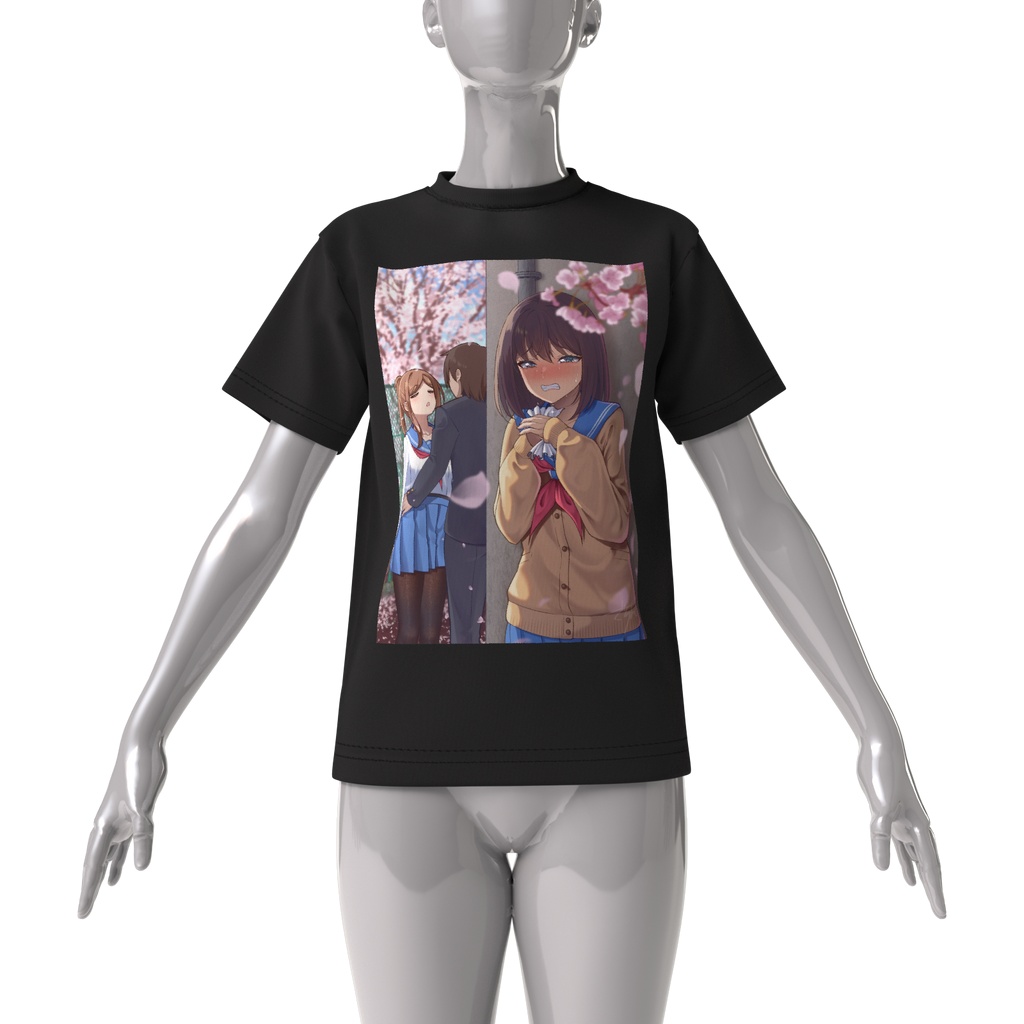 片思い(2026年ver.)ビッグシルエットTシャツ - 黒 / Unrequited Love (2026 Ver.) Oversized silhouette T-Shirt - Black