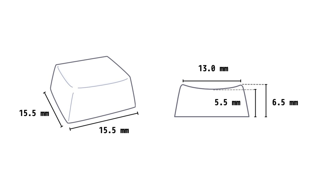 MX 0.8U やや低プロファイルキーキャップ