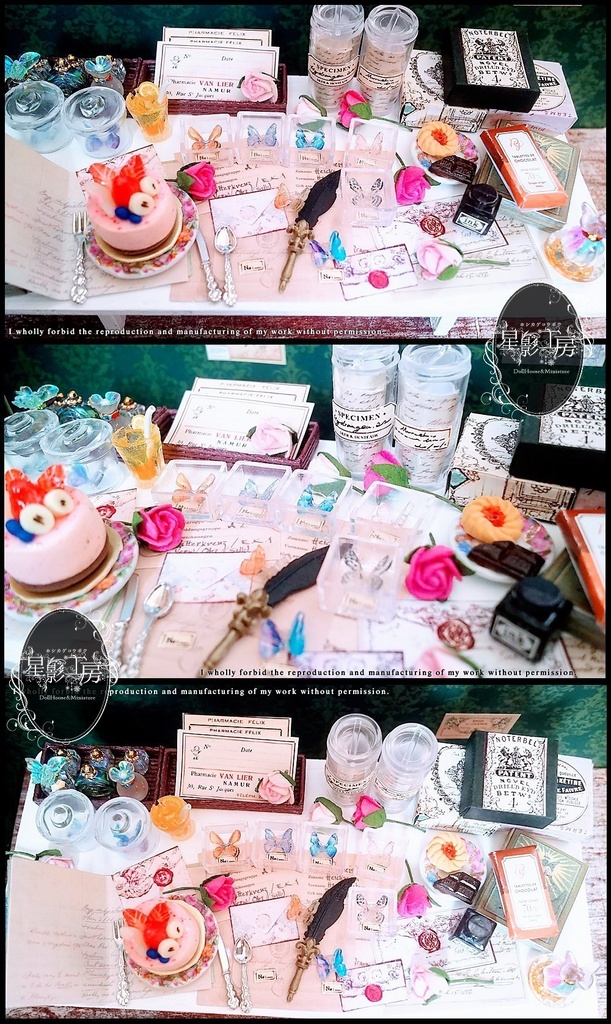 *蝶の収集家の作業部屋(背景ボード+小物セット)*