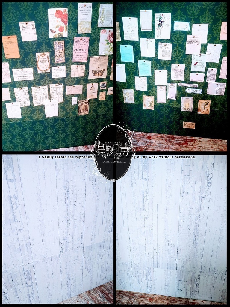 *蝶の収集家の作業部屋(背景ボード+小物セット)*