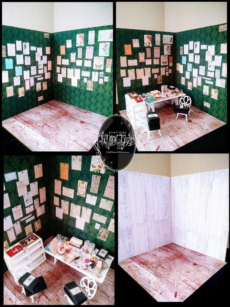 *蝶の収集家の作業部屋(背景ボード+小物セット)*