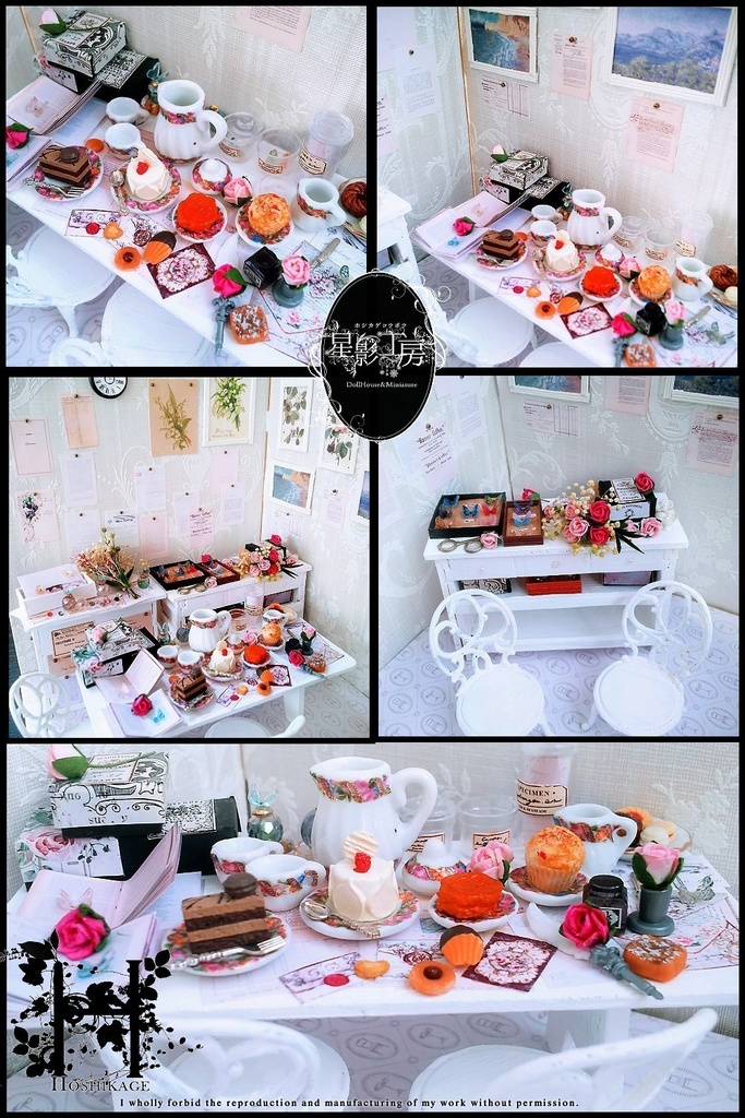 *蝶の収集家の作業部屋-お茶会ver,-(背景ボード+小物セット)*