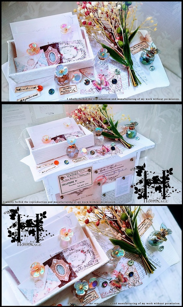 *蝶の収集家の作業部屋-お茶会ver,-(背景ボード+小物セット)*