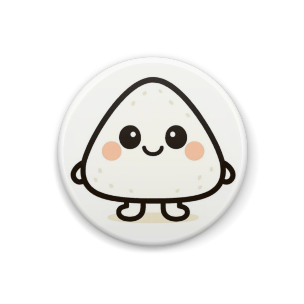 こめまる｜ほかほか白ごはん 缶バッジ