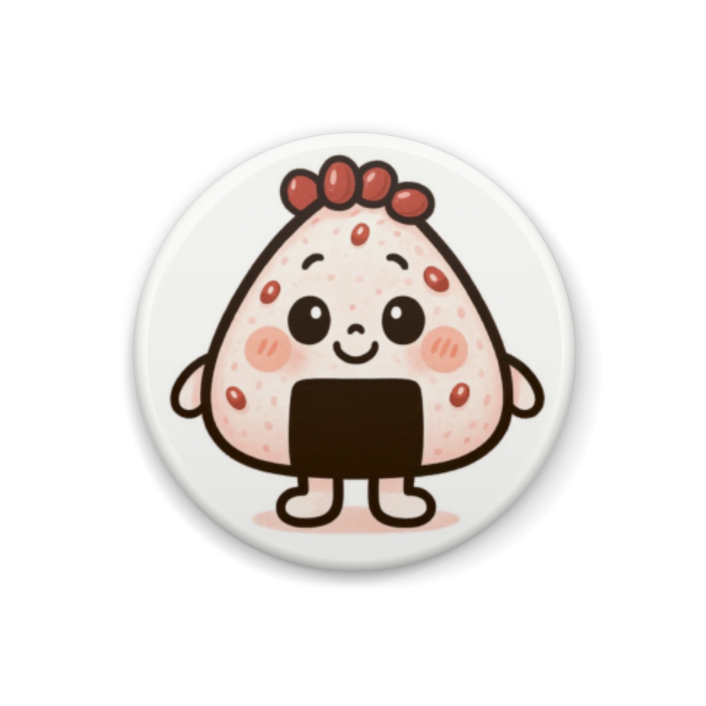 こめまる｜ほかほかお赤飯　缶バッジ