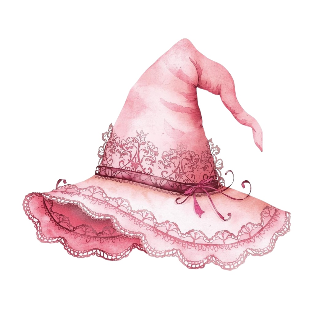 水彩風 ピンク アンティーク可愛い ハロウィン クリップアート セット(PNG背景透過/全20種類)