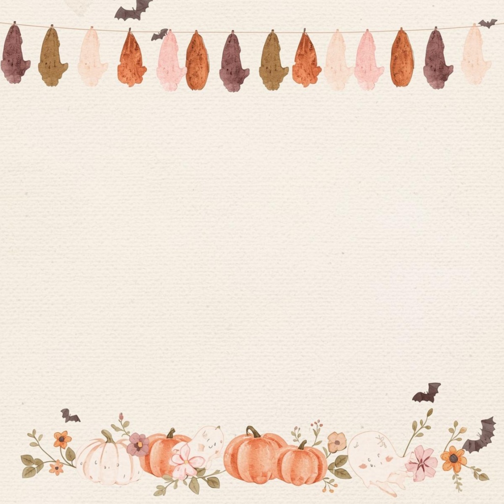 水彩風 ピンク アンティーク可愛い ハロウィン クリップアート セット(PNG背景透過/全20種類)