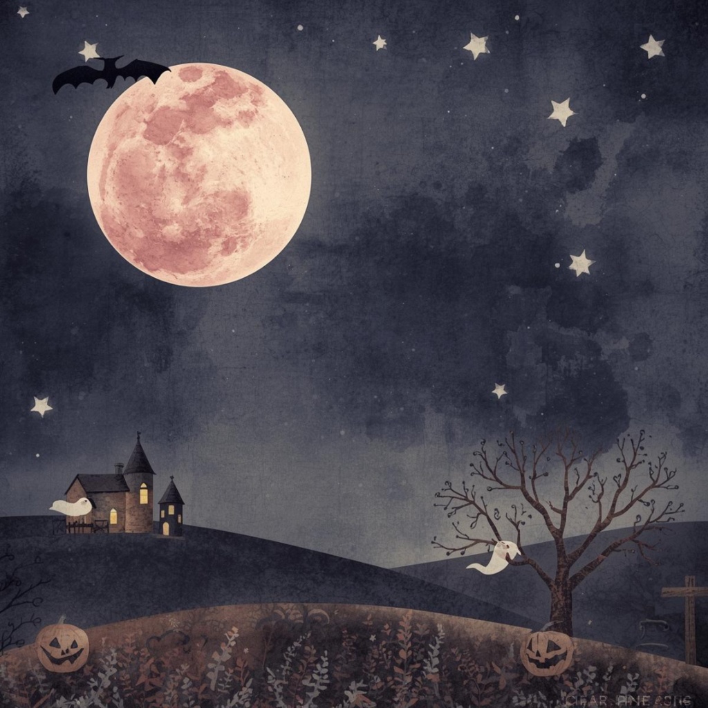 水彩風 ピンク アンティーク可愛い ハロウィン クリップアート セット(PNG背景透過/全20種類)