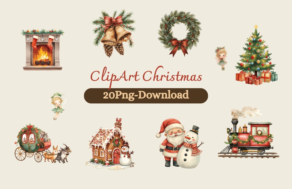 【商用OK】とっておきのクリスマス素材集♪ 手描き水彩の可愛いイラスト20選
