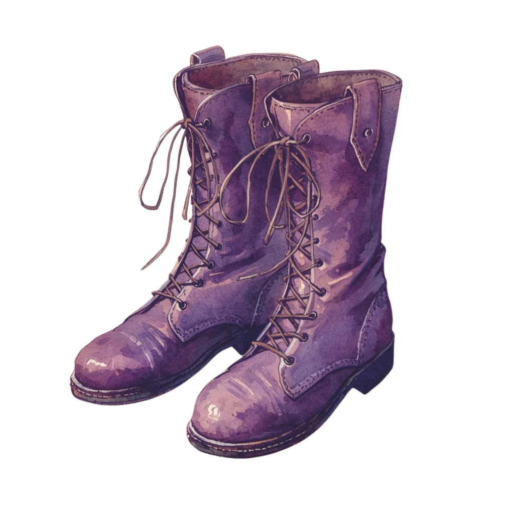 アンティーク可愛い紫のハロウィン水彩イラスト|商用利用OKクリップアート集