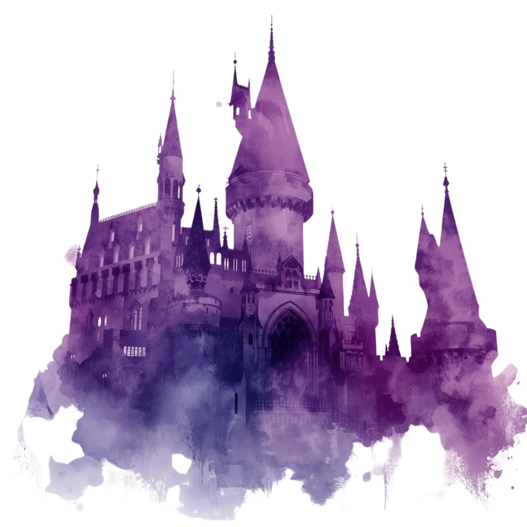 アンティーク可愛い紫のハロウィン水彩イラスト|商用利用OKクリップアート集