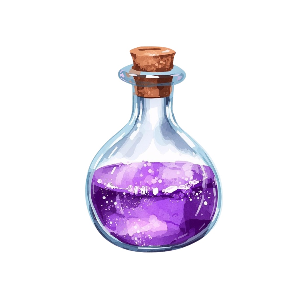 アンティーク可愛い紫のハロウィン水彩イラスト|商用利用OKクリップアート集