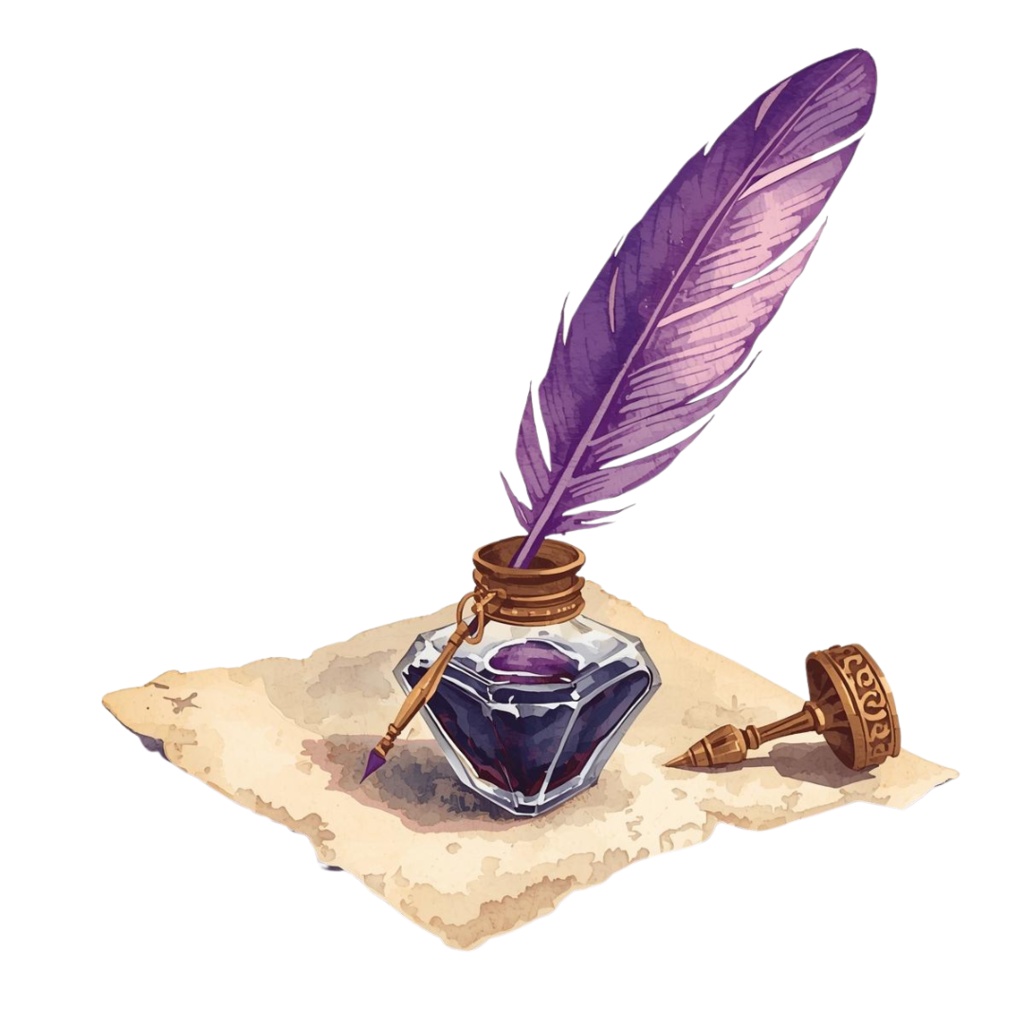 アンティーク可愛い紫のハロウィン水彩イラスト|商用利用OKクリップアート集