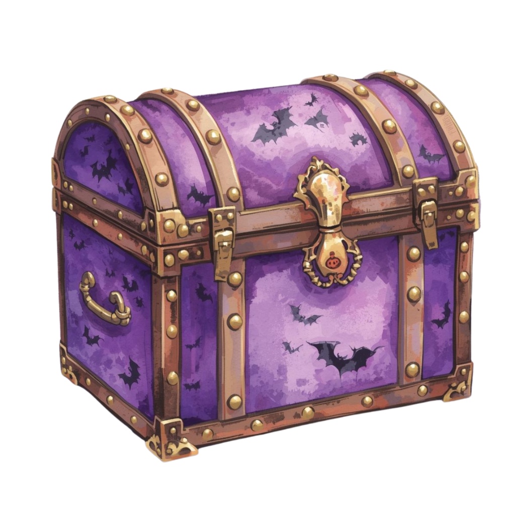 アンティーク可愛い紫のハロウィン水彩イラスト|商用利用OKクリップアート集