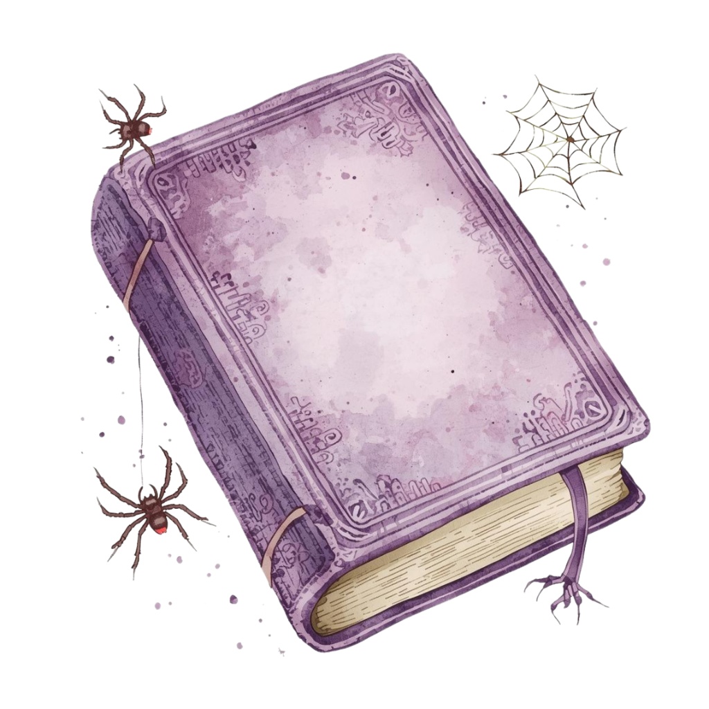 アンティーク可愛い紫のハロウィン水彩イラスト|商用利用OKクリップアート集