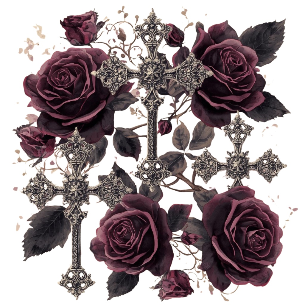 ゴシックスタイルの黒いハロウィンクリップアート20種