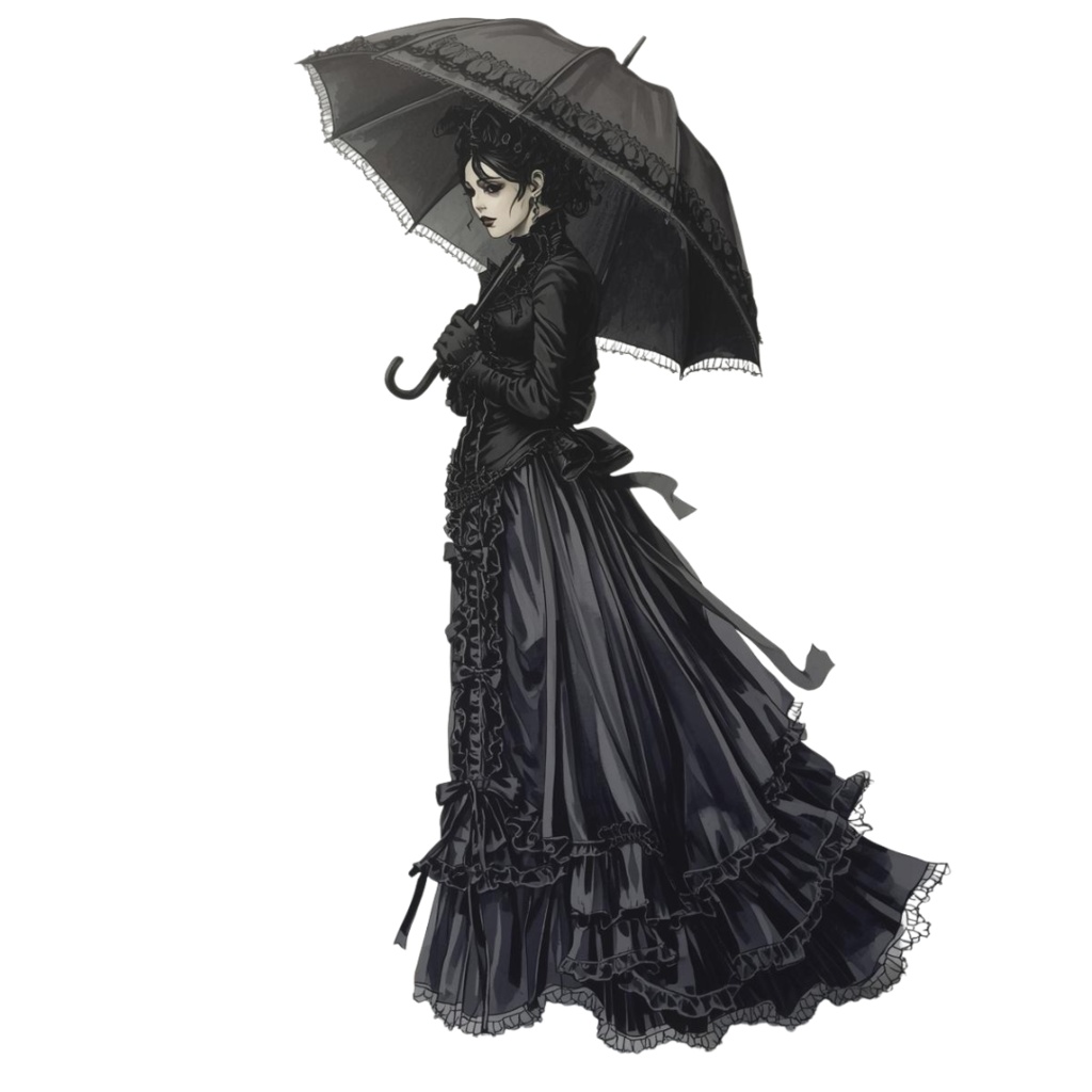 ゴシックスタイルの黒いハロウィンクリップアート20種