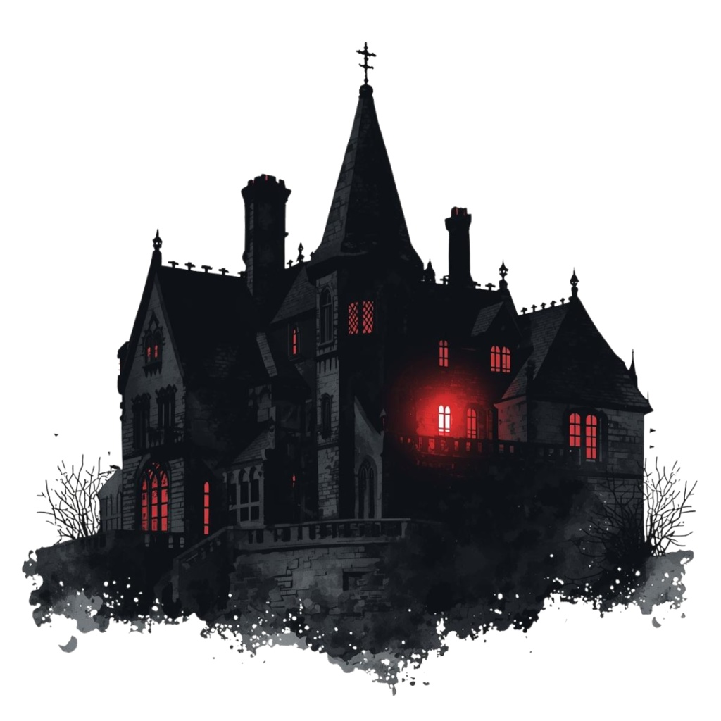 ゴシックスタイルの黒いハロウィンクリップアート20種