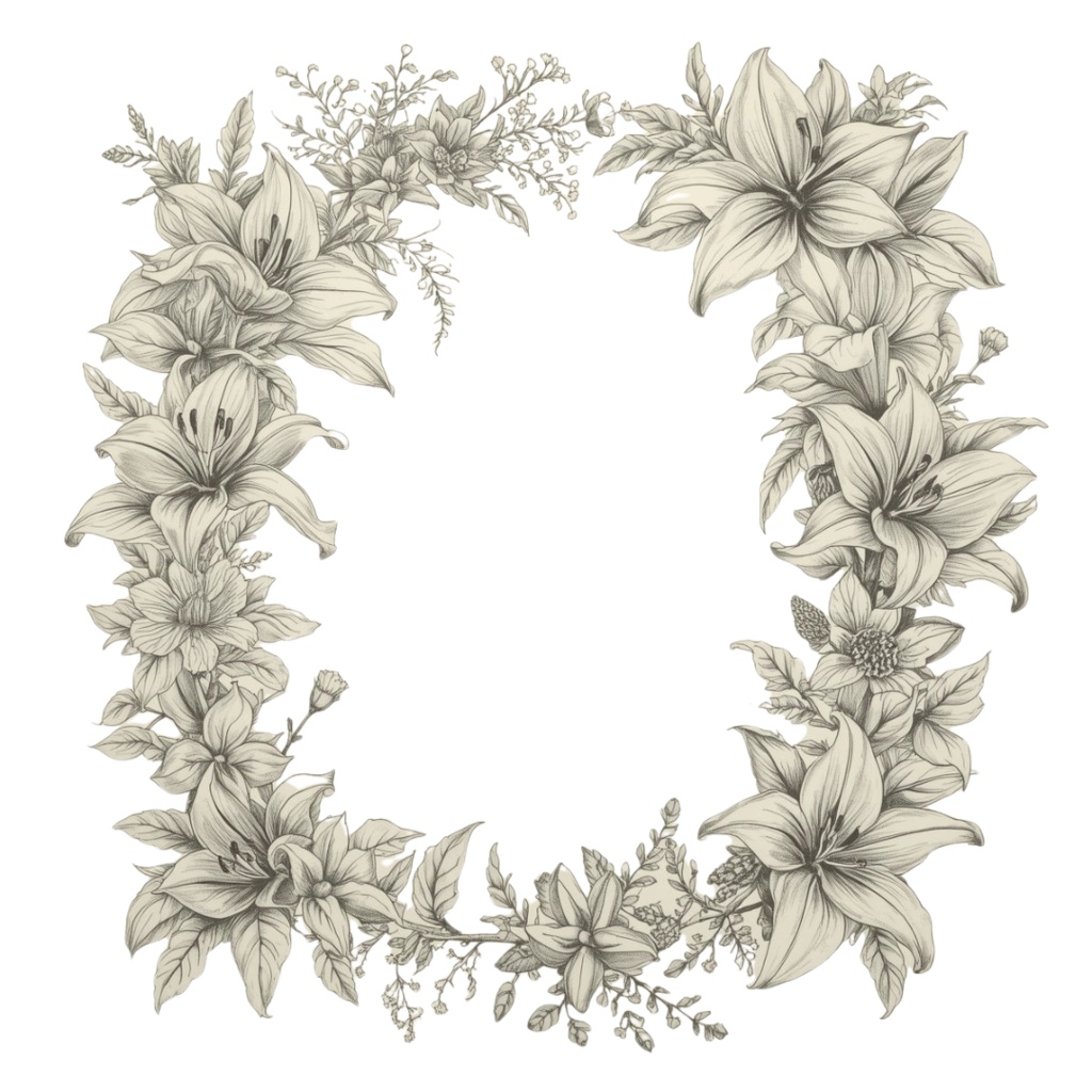 エレガントな草花の飾り枠クリップアート15種類 商用利用可