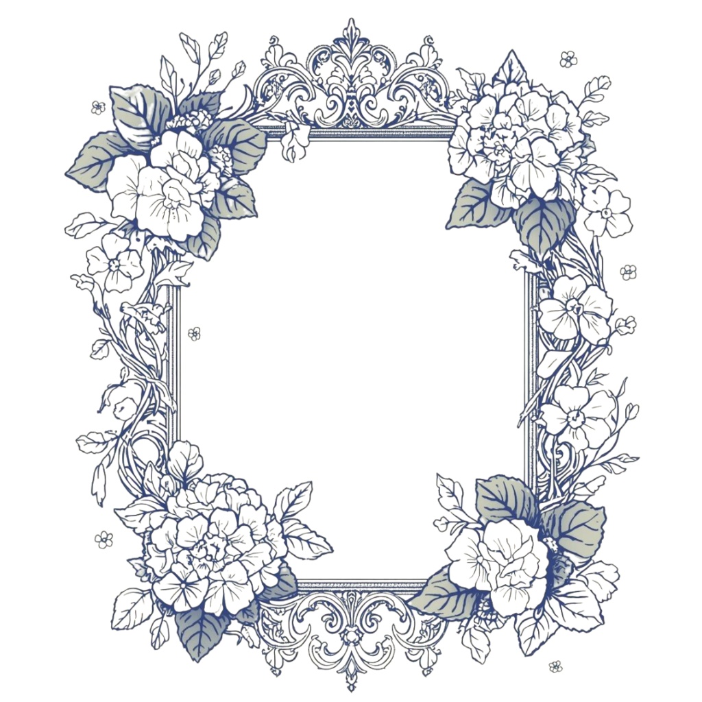 エレガントな草花の飾り枠クリップアート15種類 商用利用可