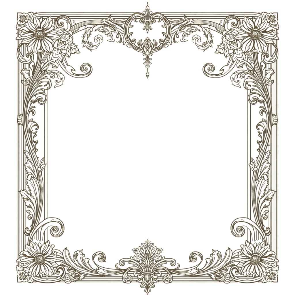 エレガントな草花の飾り枠クリップアート15種類 商用利用可