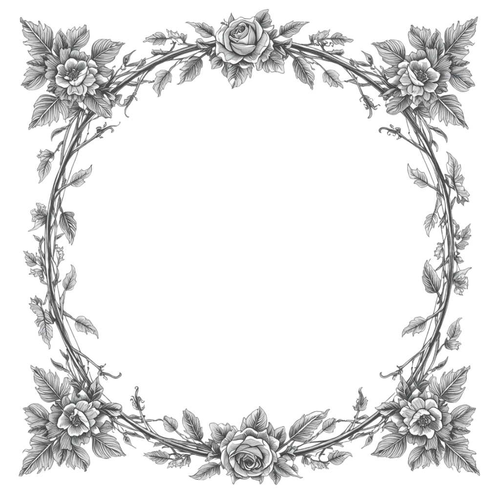エレガントな草花の飾り枠クリップアート15種類 商用利用可