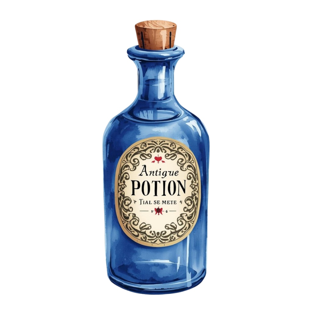 水彩ブルーアンティークハロウィンクリップアートセット(全20種・PNG)