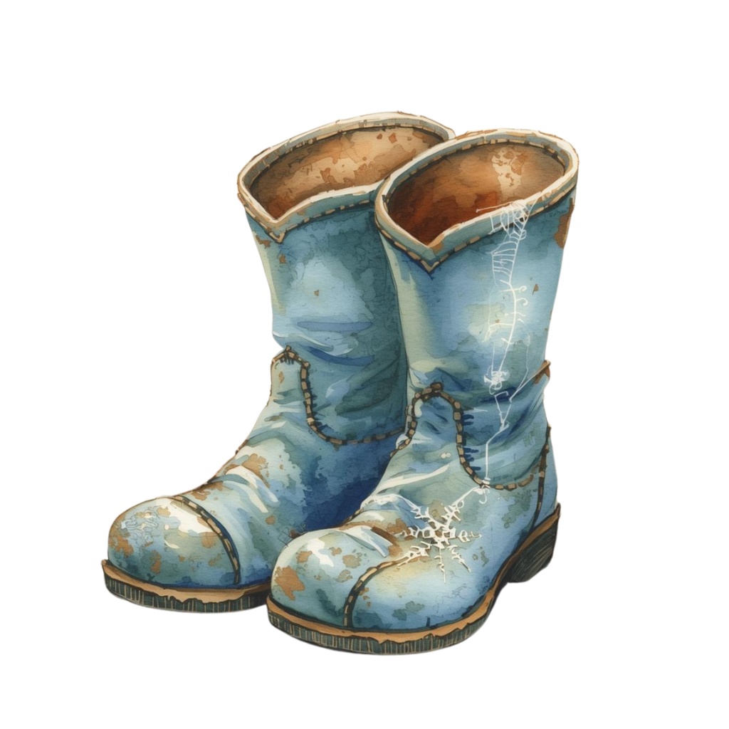 水彩ブルーアンティークハロウィンクリップアートセット(全20種・PNG)