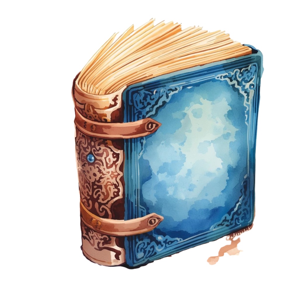 水彩ブルーアンティークハロウィンクリップアートセット(全20種・PNG)