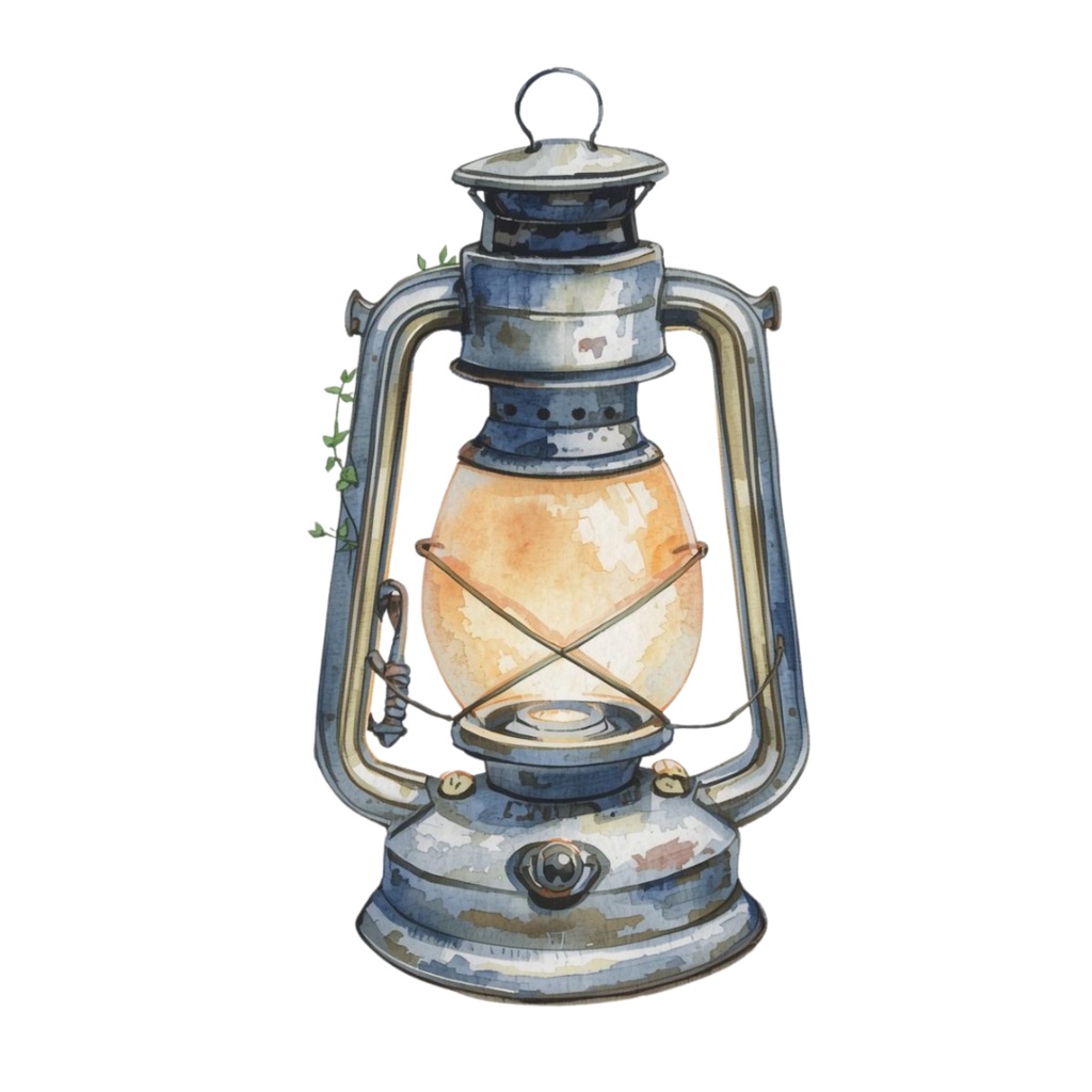 水彩ブルーアンティークハロウィンクリップアートセット(全20種・PNG)